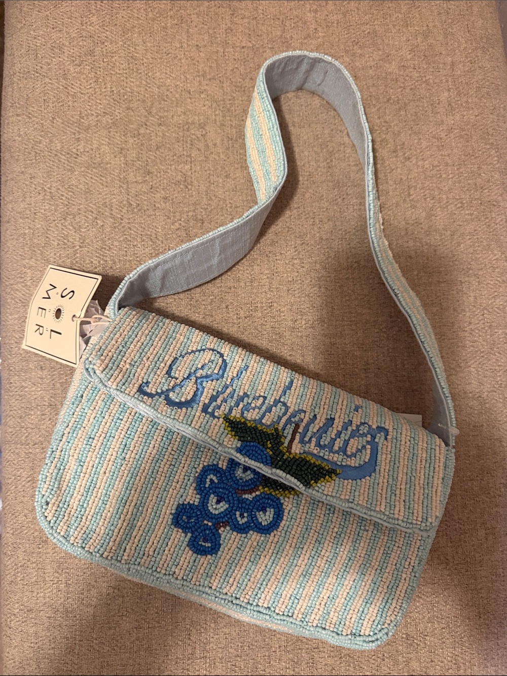 “Blueberries” Beaded Shoulder Bag